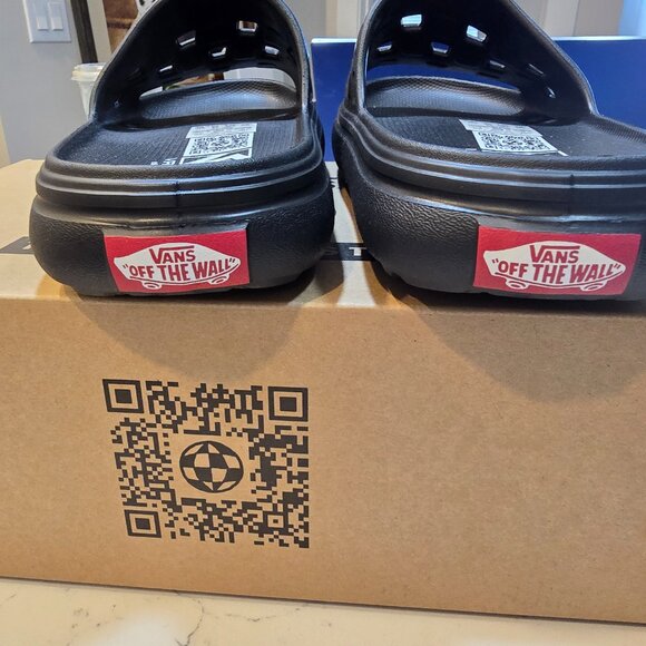 VANS Slide On VR3CUSH VN000BCCBLK Black Mens 10 Womens 11 Slipper SLIDE NEW - Picture 7 of 9
